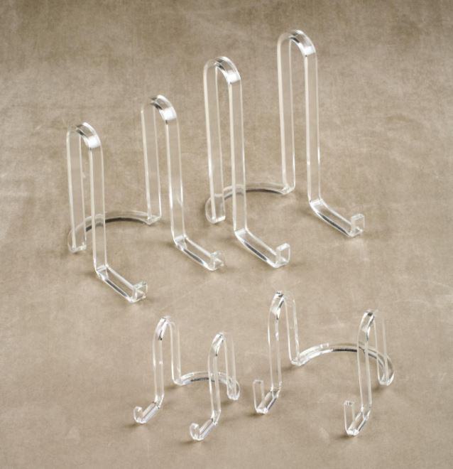 Display Easels - Acrylic Ribbon Plate Stands - Set of 12